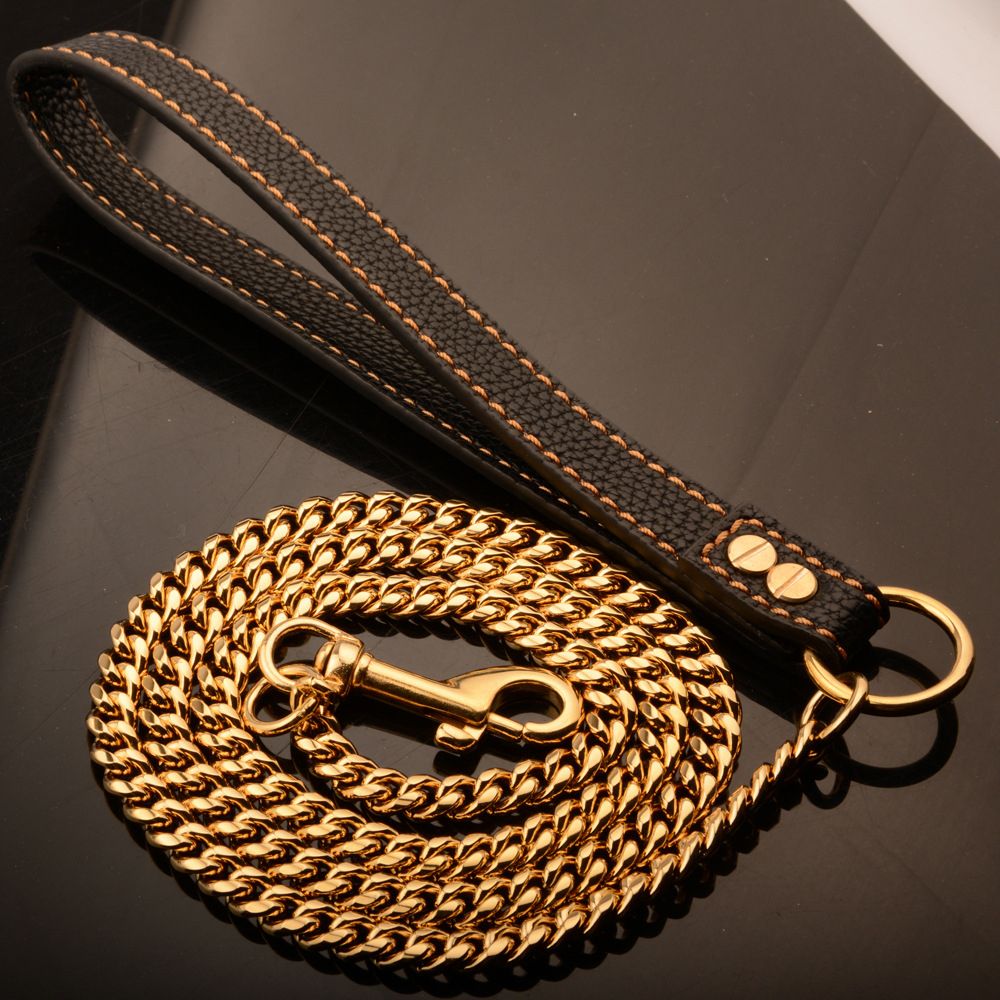 Cuban Link 14mm Gold Chain Dog Leash