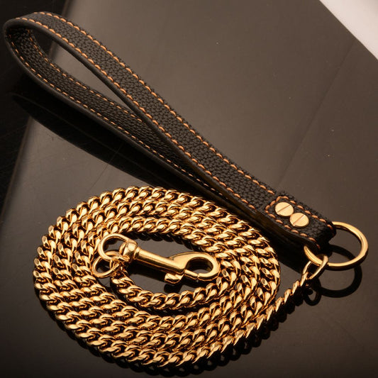 Cuban Link 14mm Gold Chain Dog Leash