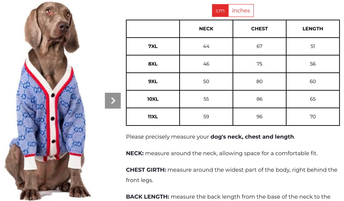 PAWCCI GG STAR CARDIGAN SWEATER FOR BIG DOGS