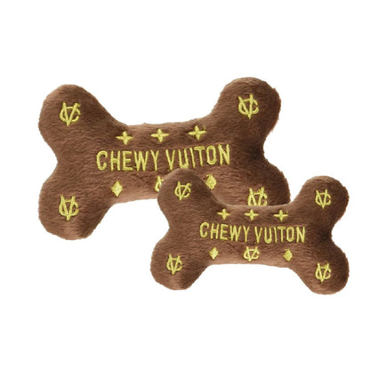 LUXURY CHEWY VUITON DOG BONE: BROWN