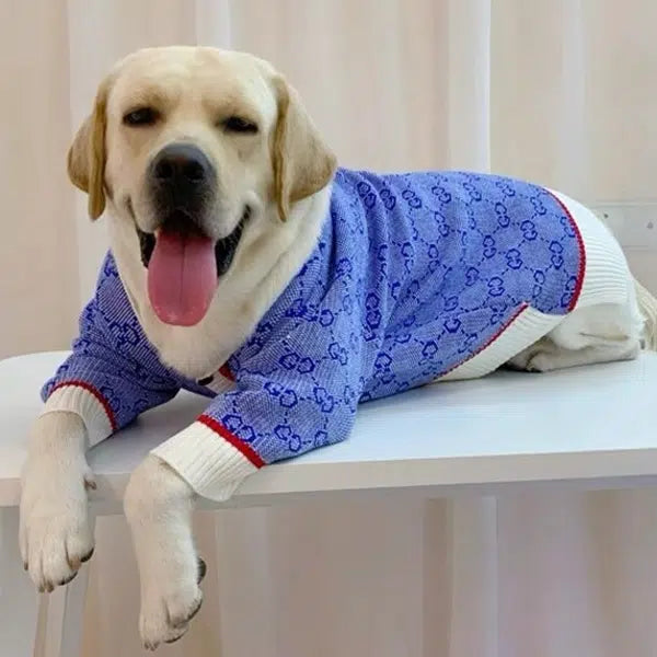 PAWCCI GG STAR CARDIGAN SWEATER FOR BIG DOGS