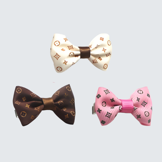 Cute Chewy V Dog Hair Clip with Bow (2-Piece)