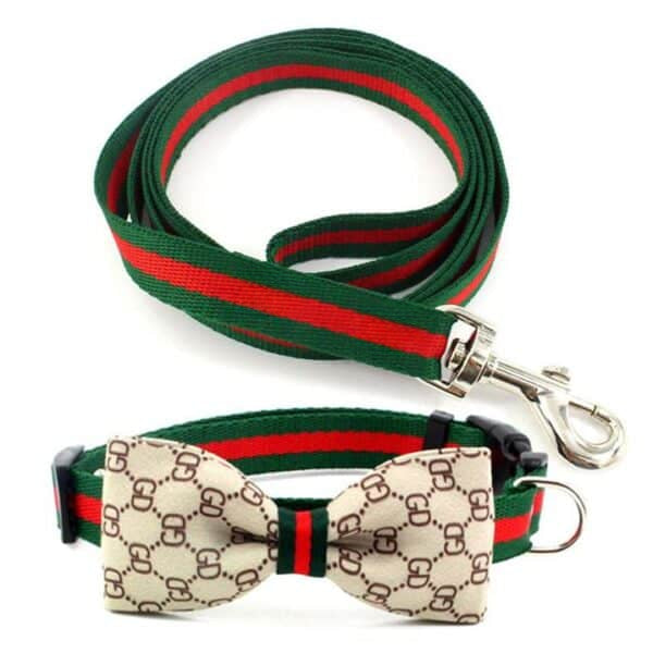 PAWCCI BOW TIE COLLAR LEASH SET