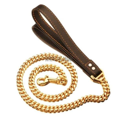 Cuban Link 14mm Gold Chain Dog Leash