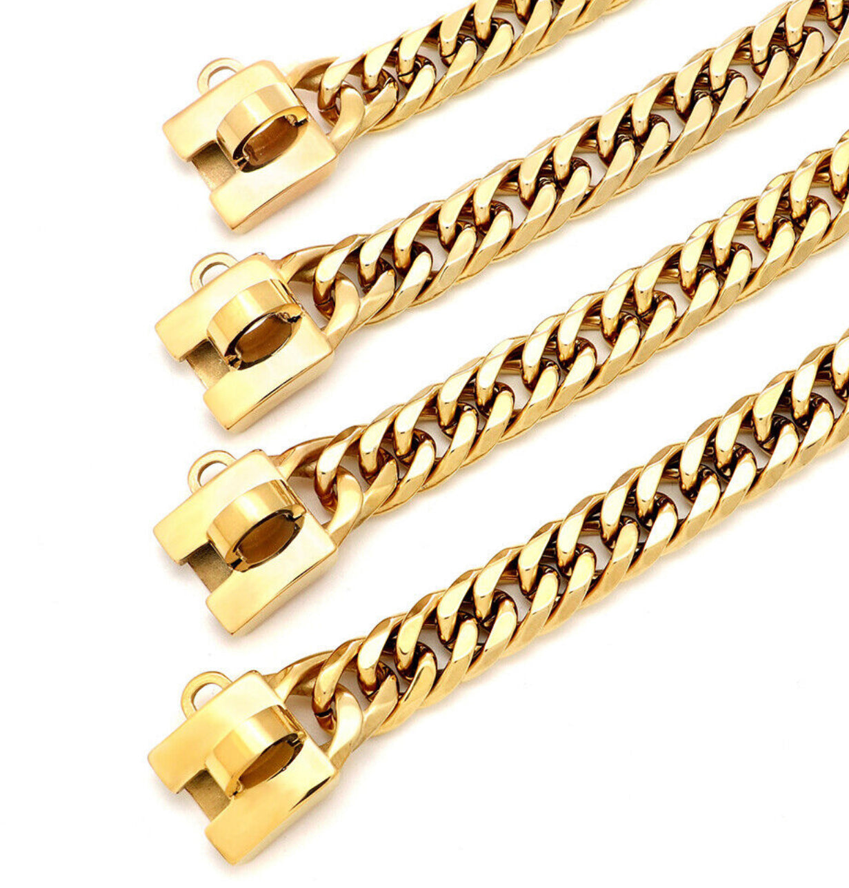 CUBAN LINK GOLD CHAIN COLLAR