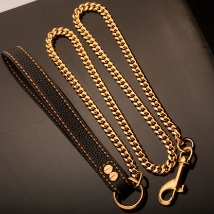 Cuban Link 14mm Gold Chain Dog Leash