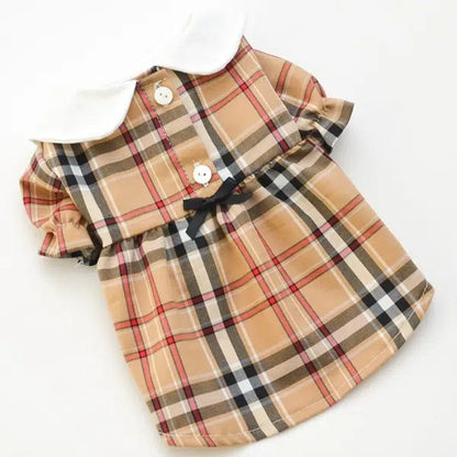 PLAID DRESS WITH KERCHIEF SET