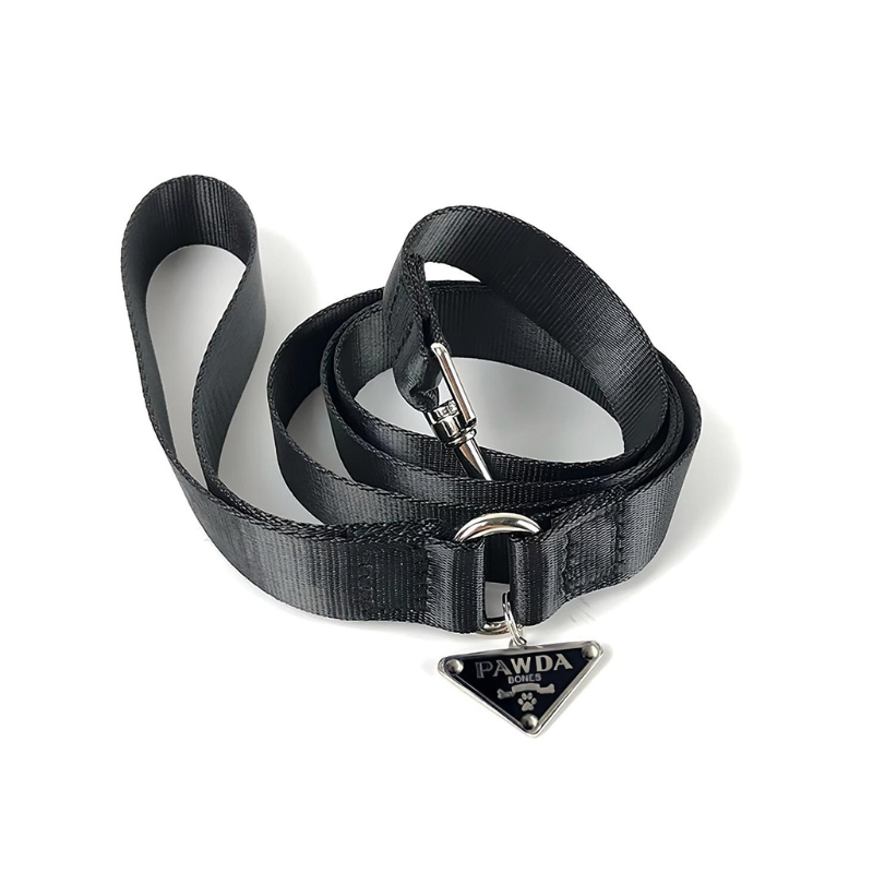 LUXURY BLACK COLLAR & LEASH SET