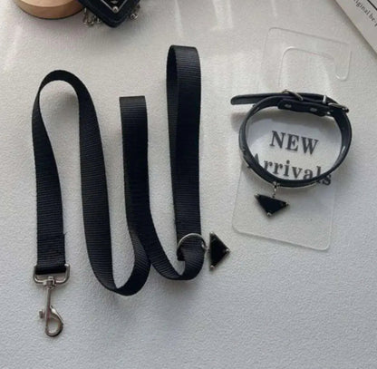 LUXURY BLACK COLLAR & LEASH SET